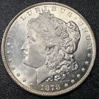 1878 Morgan Silver Dollar 8TF 8 Tail Feathers Uncirculated Bright Coin