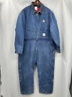 Vintage Carhartt Coveralls Mens 50S Blue Canvas USA 996QZ Quilted Lined Jumpsuit