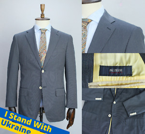 PAL ZILERI ZILLI Maker Blue COTTON Striped Sport Coat Blazer Jacket 50IT 40US/UK