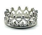 Tiny Crown Ring Silver Tone Dainty Tween Teen Pageant Queen Princess Debut