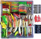 275 PCS Set Fishing Tackle Box Full loaded Accessories Hooks Lures Baits Worms