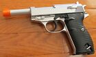 Full Metal Body,& Metal Magazine Walther P38 Airsoft Spring Pistol Silver Color