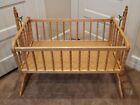 Vintage Jenny Lind Wooden Baby Cradle / Bassinet / Crib - Light Maple