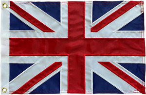 British Flag 12X18 Union Jack England Boat Flags Embroidered Sewn Stripes United