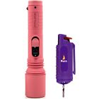 POLICE Stun Gun Burn Pepper Spray Combo Women Self Defense 305 Pink & Purple