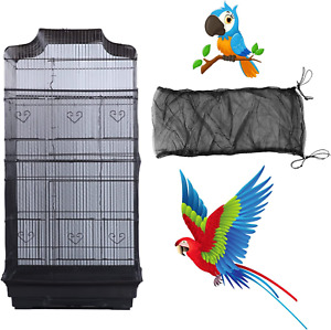 Bird Cage Seed Catcher, Large Airy Gauze Seeds Bird Cage Cover Guard Adjustable