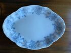 Antique Pattern W. H. Grindley Blue Floral English Ironstone Platter 14” X 10”