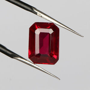 Natural 14.25 Ct Mozambique Red Ruby Emerald Cut Stunning Certified Gemstone