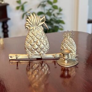 New ListingVintage Brass Pineapple Decor Lot Key Holder and Mini Candle Holder India