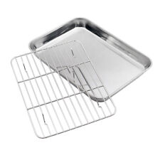 Chef Baking Sheet and Rack Set Stainless Steel Cookie Sheet Cooling Rack 4 Sizes
