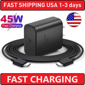 45W Fast Wall Charger Adapter 6ft Type-C Power Cable For Samsung S22 S21 S20 FE