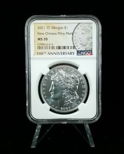 2021-O NGC MS70 Morgan Silver Dollar 'O' Privy Mark 100th Anniversary #0192