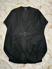 COS Women Black Belted Buttons Vest Poncho Cost Size 36 Wool Cashmere