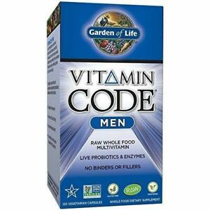 120pcs Vitamin Code Men Garden Of Life Vegetarian Capsules, Ex 2/25