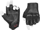 Half Finger/Fingerless Motorcycle Gloves Armored Genuine Goatskin Leather with P