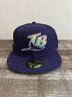 New Era Tampa Bay Devil Rays Purple/ Pink UV 5950 Fitted Cap Hat Sz 7 7/8