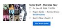 Taylor Swift Eras Tour Tickets - Toronto Nov 15, 2024 A1 row 4 Floor