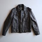 Vintage Leather Motorcycle Jacket Black Mens 42 Biker Rare Unique