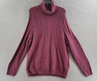 CLUB ROOM Chunky Cable Knit Turtleneck Sweater Men's XXL Red Plum Long Sleeve