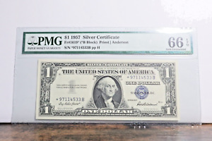 New Listing1957 Silver Certificate Blue Seal PMG 67 EPQ Gem Unc Star Note