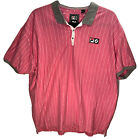 Rare Fila staple X pigeon polo borg polo shirt pink White Authentic stripped XXL