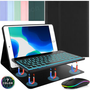 For iPad 5/6/7/8/9/10th Generation Air 5 4 3 Pro 11 Backlit Keyboard Case Mouse