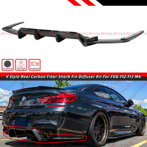 For 2012-2018 BMW F06 F12 F13 M6 V Style Carbon Fiber Rear Diffuser W/ Extension (For: 2018 BMW)