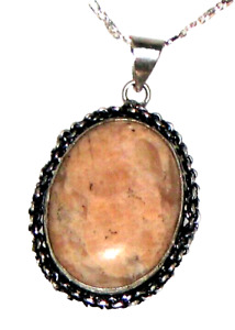 925 Sterling Silver Necklace with Rose Quartz, Healing Pendent 25