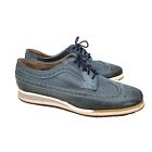 Florsheim Limited Shoes Mens 9.5D Blue Leather Flux Wing Tip Lace-Up 15108-401