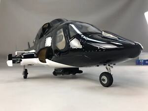Airwolf RC Helicopter 470 Pre-Painted Fuselage 470 Size With Metal Landing Gear