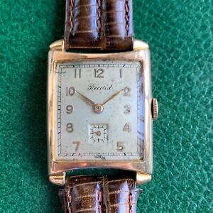 Vintage Record Swiss 17 Jewels 10K Gold Filled Art Deco Wristwatch