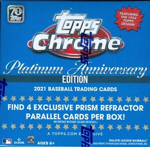 2021 Topps Chrome Platinum Anniversary Baseball Factory Sealed Blue Mega Box