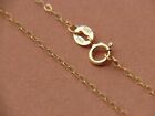 Solid 14Kt yellow Gold 1.3mm Flat Cable Chain Necklace  real gold 14k