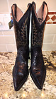 NIB Tall Jar Boots Black Embossed Calf Leather Cowboy Boots - US Size 12 D (Men)