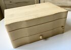 Wood Jewelry Box With One Drawer Lined Compartment Unfinished To Customize Craft