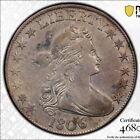 1806 Draped Bust Half Dollar PCGS F Details Surfaces Smoothed - Pointed 6, Stem