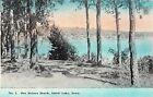 Spirit Lake Iowa~Des Moines Beach~blue Sky & Water @ Sunset~c1910 Postcard
