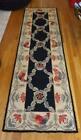 Hooked Wool Runner Rug Country Decor Rooster & Flowers 94