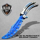 CSGO Blue Slaughter Practice Knife Balisong Butterfly Tactical Combat Trainer II