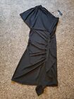 Talbots Black Stretch One Shoulder Dress Party Dress Women's Size S NWT
