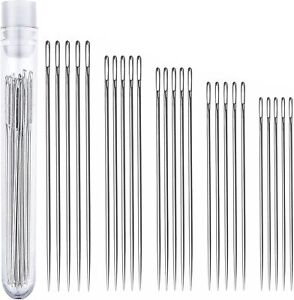 25 Pcs Sewing Needles, 5 Assorted Sizes (1.6, 1.8, 2, 2.2, 2.4 inches) Embroider