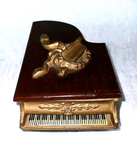 ANTIQUE THORENS GRAND PIANO MUSIC BOX ~ METAL with WOOD LID 1936