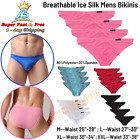 Mens Brief Asian Size Breathable Ice Silk Triangle Bikini Sexy Underwear