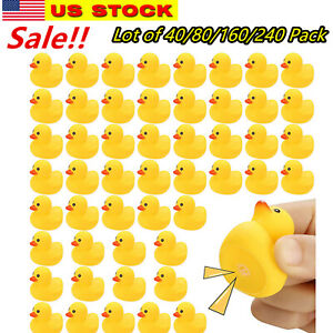 Lot of 40-240 Pack Mini Rubber Ducky Float Duck Baby Bath Toy, Shower Bath Party
