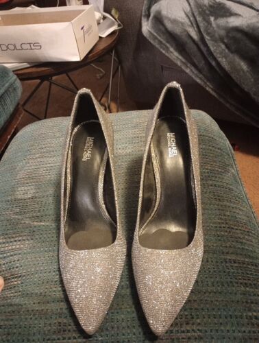 New Designer Michael Kors Dorothy D'orsay Heels Pumps Shoes Crystal Glitter 7.5
