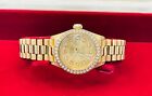 Rolex 6917 Ladies 18k Gold Datejust President Diamond Bezel Dial Watch Box Book