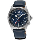 Seiko Presage SPB377J1 Alpinist Blue Dial GMT Leather 200m  Automatic Watch