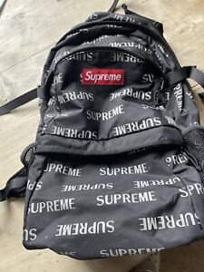 Supreme FW16 3M Reflective Repeat Black Backpack Bookbag