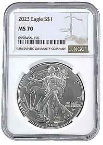 2023 1oz Silver American Eagle NGC MS70 - Brown Label