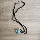 Native American Silver Bolo Tie Synthetic Round Turquoise Western Wear